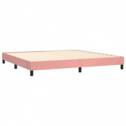 Boxspringbett mit Matratze & LED Rosa 200x200 cm Samt