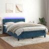 Boxspringbett mit Matratze & LED Dunkelblau 140x200 cm Samt