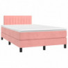 Boxspringbett mit Matratze & LED Rosa 120x200 cm Samt