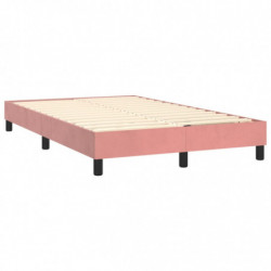 Boxspringbett mit Matratze & LED Rosa 120x200 cm Samt