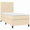 Boxspringbett mit Matratze & LED Creme 90x190 cm Stoff