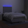 Boxspringbett mit Matratze & LED Hellgrau 120x200 cm Stoff