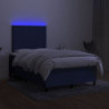 Boxspringbett mit Matratze & LED Blau 120x200 cm Stoff