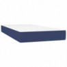 Boxspringbett mit Matratze & LED Blau 90x190 cm Stoff