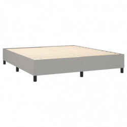 Boxspringbett mit Matratze & LED Hellgrau 180x200 cm Stoff