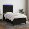 Boxspringbett mit Matratze & LED Schwarz 80x200 cm Stoff