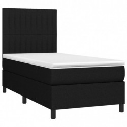 Boxspringbett mit Matratze & LED Schwarz 80x200 cm Stoff