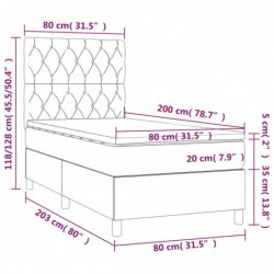 Boxspringbett mit Matratze & LED Schwarz 80x200 cm Stoff