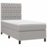 Boxspringbett mit Matratze & LED Hellgrau 100x200 cm Stoff