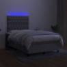 Boxspringbett mit Matratze & LED Hellgrau 120x200 cm Stoff