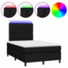 Boxspringbett mit Matratze & LED Schwarz 120x200 cm Stoff