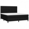 Boxspringbett mit Matratze & LED Schwarz 160x200 cm Stoff