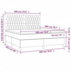 Boxspringbett mit Matratze & LED Blau 180x200 cm Stoff