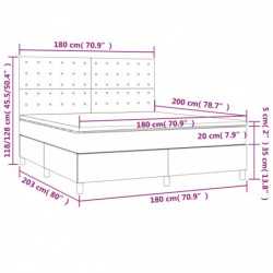 Boxspringbett mit Matratze & LED Hellgrau 180x200 cm Stoff