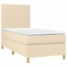 Boxspringbett mit Matratze & LED Creme 90x190 cm Stoff