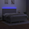 Boxspringbett mit Matratze & LED Hellgrau 160x200 cm Stoff