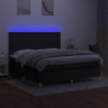 Boxspringbett mit Matratze & LED Schwarz 160x200 cm Stoff