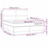 Boxspringbett mit Matratze & LED Hellgrau 180x200 cm Stoff