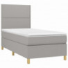 Boxspringbett mit Matratze & LED Hellgrau 100x200 cm Stoff