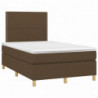 Boxspringbett mit Matratze & LED Dunkelbraun 120x200 cm Stoff