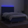 Boxspringbett mit Matratze & LED Blau 140x200 cm Stoff