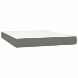 Boxspringbett mit Matratze & LED Dunkelgrau 140x190 cm Stoff