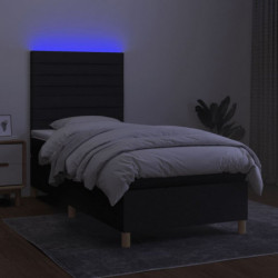 Boxspringbett mit Matratze & LED Schwarz 80x200 cm Stoff