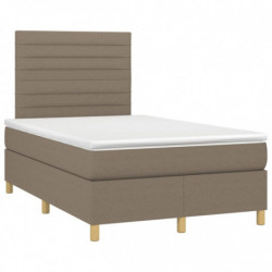 Boxspringbett mit Matratze & LED Taupe 120x200 cm Stoff