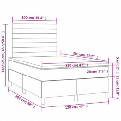 Boxspringbett mit Matratze & LED Taupe 120x200 cm Stoff