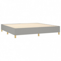 Boxspringbett mit Matratze & LED Hellgrau 200x200 cm Stoff