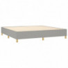 Boxspringbett mit Matratze & LED Hellgrau 200x200 cm Stoff