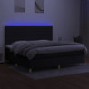 Boxspringbett mit Matratze & LED Schwarz 200x200 cm Stoff