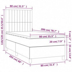 Boxspringbett mit Matratze & LED Taupe 80x200 cm Stoff