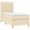 Boxspringbett mit Matratze & LED Creme 90x200 cm Stoff