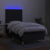 Boxspringbett mit Matratze & LED Schwarz 100x200 cm Stoff