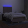 Boxspringbett mit Matratze & LED Taupe 120x200 cm Stoff