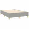 Boxspringbett mit Matratze & LED Hellgrau 140x190 cm Stoff