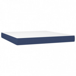 Boxspringbett mit Matratze & LED Blau 160x200 cm Stoff