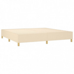 Boxspringbett mit Matratze & LED Creme 200x200 cm Stoff