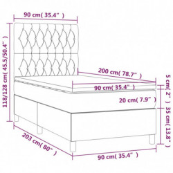 Boxspringbett mit Matratze & LED Schwarz 90x200 cm Stoff