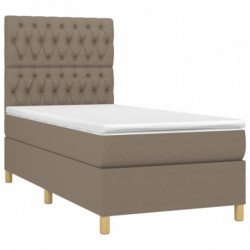 Boxspringbett mit Matratze & LED Taupe 90x200 cm Stoff