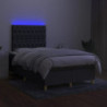 Boxspringbett mit Matratze & LED Dunkelgrau 120x200 cm Stoff