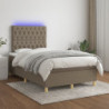 Boxspringbett mit Matratze & LED Taupe 120x200 cm Stoff