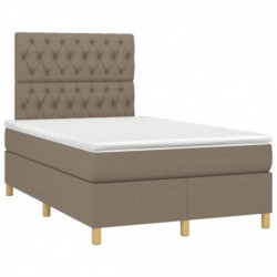 Boxspringbett mit Matratze & LED Taupe 120x200 cm Stoff