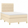 Boxspringbett mit Matratze & LED Creme 120x200 cm Stoff