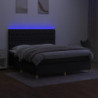 Boxspringbett mit Matratze & LED Schwarz 160x200 cm Stoff