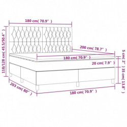 Boxspringbett mit Matratze & LED Schwarz 180x200 cm Stoff