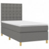 Boxspringbett mit Matratze & LED Dunkelgrau 80x200 cm Stoff