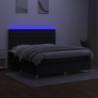 Boxspringbett mit Matratze & LED Schwarz 160x200 cm Stoff