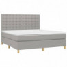 Boxspringbett mit Matratze & LED Hellgrau 180x200 cm Stoff